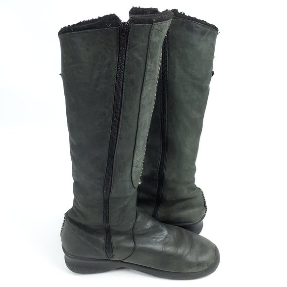 KEEN Bern Knee High Orla Boots Womens US 8 Leather 16" Tall 1.5" Heel Black 5464 - Picture 5 of 11